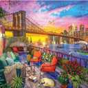 RoseArt - Kodak Premium Cork - Manhattan Balcony Sunset - 1000 Piece Jigsaw Puzzle for Adults