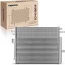 A-Premium Air Conditioning A/C Condenser Compatible with Chevrolet Colorado 2015-2016, GMC Canyon 2015-2016, 2.5L 3.6L - Auto Trans, 1st Design, w/35 Deg TOC Fitting on D Side