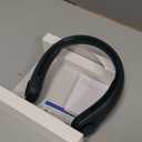 JISULIFE Portable Neck Fan, Hands Free Bladeless Fan, 5 Speeds, 4000 mAh Battery Operated Wearable Personal Fan, Twistable, Rechargeable, Gift for Women Men-Dark Green