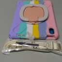 BRAECN Kids Case for iPad (A16) 11th/10th Generation 11/10.9'' 2025/2022, Heavy Duty Rugged Silicone Cover with Screen Protector, Kickstand, Shoulder Strap, Pencil Holder & Ring Stand, Colorful Pink