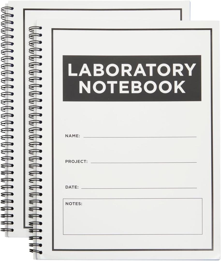Bright Creations Carbonless Laboratory Notebook with 100 Sheets, Engineering Paper (8.5x11 In, 2 Pack)