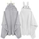 Toddler Bath Towel Hooded Kids Towels Baby Bath Towels for Boy Girl 0-5 Year, 2-Pack Thick Absorbent Toddler Towels with Hood Kids Bath Towel, Large 50''x32'' Baby Hooded Towel for Kids