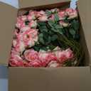 Hotop 120 Pcs Roses Artificial Flowers in Bulk,Long Stem Artificial Flower Bouquet,Silk Real Touch Fake Rose for Wedding Party Table Centerpieces Decor Valentines Gifts(Bright Pink)