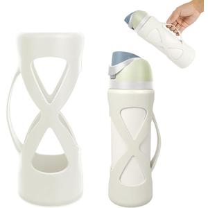 Silicone Boot with Handle Compatible with Owala 24 oz, Full Protective Anti Scratch & Reduce Dent Sleeve Cover, All-Round Wrap Protector Compatible with FreeSip Water Bottles (Iced Breeze)