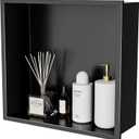Stainless Steel Shower Niche 12" X 12" Matte Black No Tile Needed Vertical Niche Shower