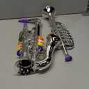 Lewtemi Set of 3 Saxophone for Kids Musical Instruments Toy Saxophone Toy Trumpet and Clarinet with 8 Colored Coded Keys Teaching Songs Gifts for Toddlers Children(Silver)