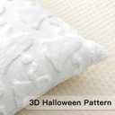 OTOSTAR Set of 1 Ghost Pillow Cover Halloween Throw Pillow Covers for Sofa Couch Bed Living Room Soft Plush Short Wool Velvet Farmhouse Pillowcase for Thanksgiving Pure White 18x18 Inch