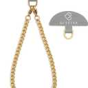 Metal Phone Wrist Strap Stainless Steel Phone Lanyard Metal Chain Smartphone Strap Wristlet Lanyard Bracelet Charm (Classics/Gold)