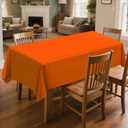 2 x 20 Pack Disposable Plastic Tablecloth Rectangle, 54 X 108 Inch Premium Plastic Table Cover for Parties, Picnic, Camping, Birthday, Weeding (Orange, 54" X 108" Rectangle)
