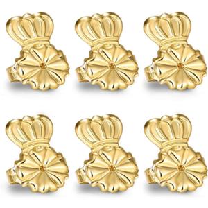 Original Magic Earring Backs for Droopy Ears | Earrings Lifters for Heavy Earring | Earing Lifter Backs BAX | Earlobe Secure Clear Miracle (1 Gold 2 Silver)