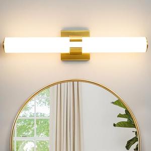 AIJIASI Bathroom Vanity Light Fixtures Over Mirror - 18W Gold Bathroom Light Fixtures with Acrylic Shade 22.8 Inch LED Vanity Light Modern Bathroom Sconces 3000K