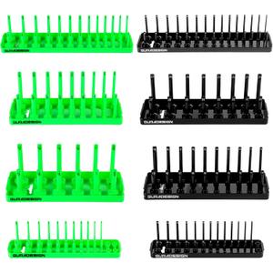 8PCS Socket Organizer Set, Socket Holder, 1/4", 3/8", 1/2" Metric & SAE Socket Tools Trays.