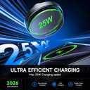 for 25W MagSafe Car Mount Charger with Cooling Fan, Magnetic Wireless Car Charger, Suction Cup & Vent Attachment Phone Holder, 25W Fast Charging Car Cooling Phone Mount for iPhone 17/16,S26 Ultra