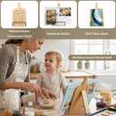 COMNICO Bamboo Cookbook Stand for Kitchen Counter, Foldable Cook Book Holder with Measurement Conversion Chart Recipe Book Stand Essential Accessories for Holding Cookbooks, 1"D x 9"W x 15"H