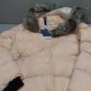 CREATMO US Women's Winter Snow Jacket Long Fur Puffer Coat With Removable Faux Fur Trim (Pink)