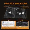 LED Headlight Assembly, Compatible with 2004-2008 Ford F150/2006-2008 Lincoln Mark LT Replacement Headlamp Pair of Driver Left & Passenger Right Side Black Housing Amber Reflector