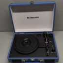 Vinyl Record Player Bluetooth Vintage Portable Suitcase Turntable with Built-in Speakers 3-Speed Belt-Driven Record Player Support RCA Output and Headphone Output