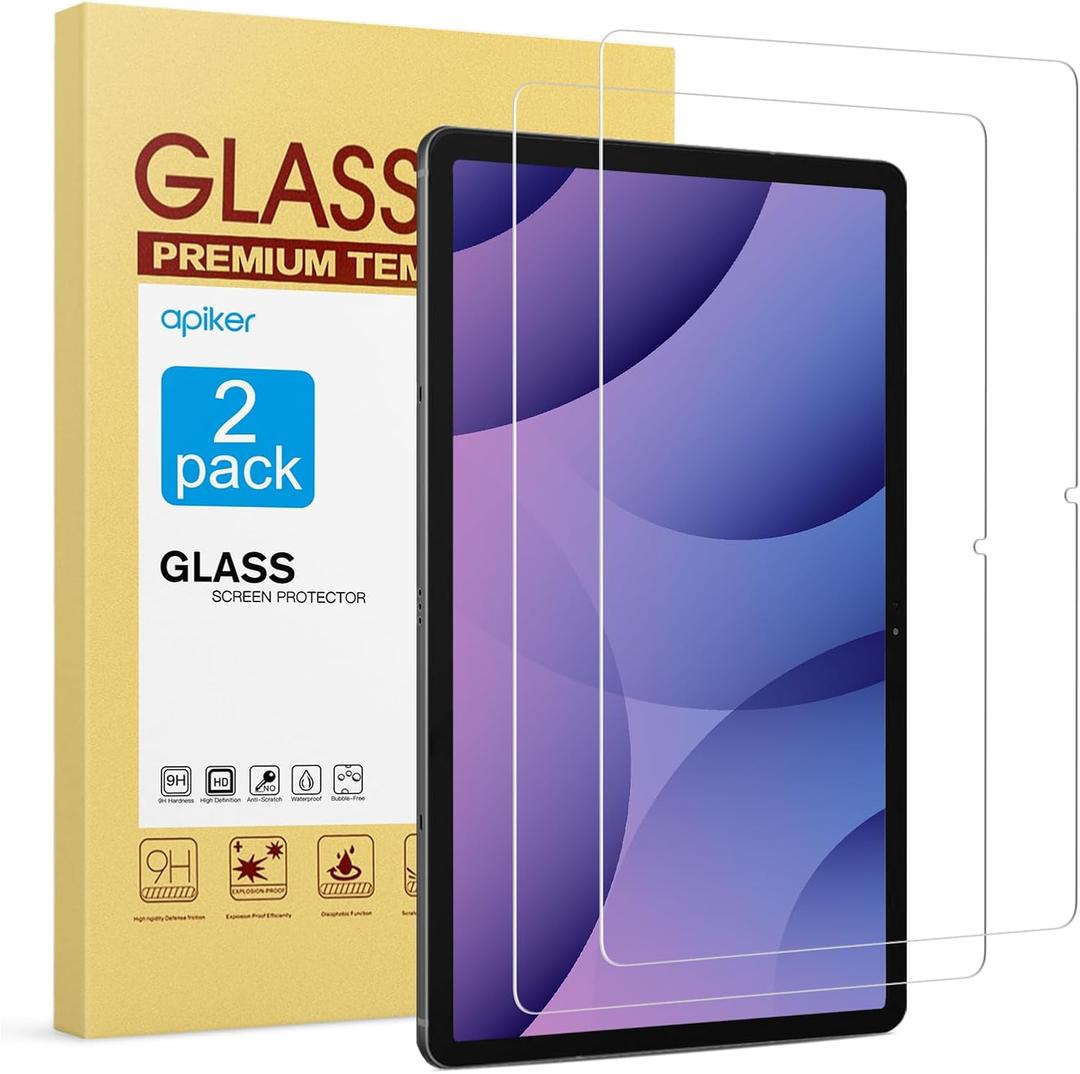 apiker [2-Pack] Screen Protector for Samsung Galaxy Tab S10 Plus/S9 Plus/S9 FE Plus/S7 FE 5G/S8 Plus 12.4 inch, 9H Tempered Glass with S Pen & Case Compatible