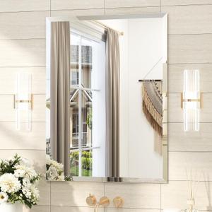 24x36 inch Frameless Beveled Bathroom Vanity Mirror