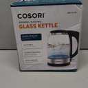 Cosori Electric Kettle, No Plastic Contact With Water, Wide Mouth For Easy Cleaning, Auto Shut Off, 1.7L Tea Kettle & Hot Water Boiler, Water Heater & Teapot, Borosilicate Glass, Black, 1500W (1.8 Quarts)