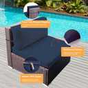 4Pcs Patio Cushion Covers Replacement, Couch Cushions Covers with Zippers, Waterproof Patio Furniture Cushion Slipcovers for Couches,Outdoor Patio Furniture (Navy Blue)