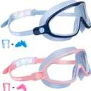 Seago Swim Goggles 2 Pack Anti-Fog Anti-UV Wide View Swimming Goggles for Kids 3-14