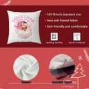 Coquette Pink Bow Christmas Pillow Covers - 18x18, Vintage Santa Decor for Living Room, Bedroom, Office - Set of 2