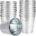 20 Pack Galvanized Planters Bucket, Galvanized Flower Plant Pot, Small Decor Galvanized Metal Bucket for Parties and Weddings, Storage, Crafts, 4.72 x 4.72 x 3.54 Inch