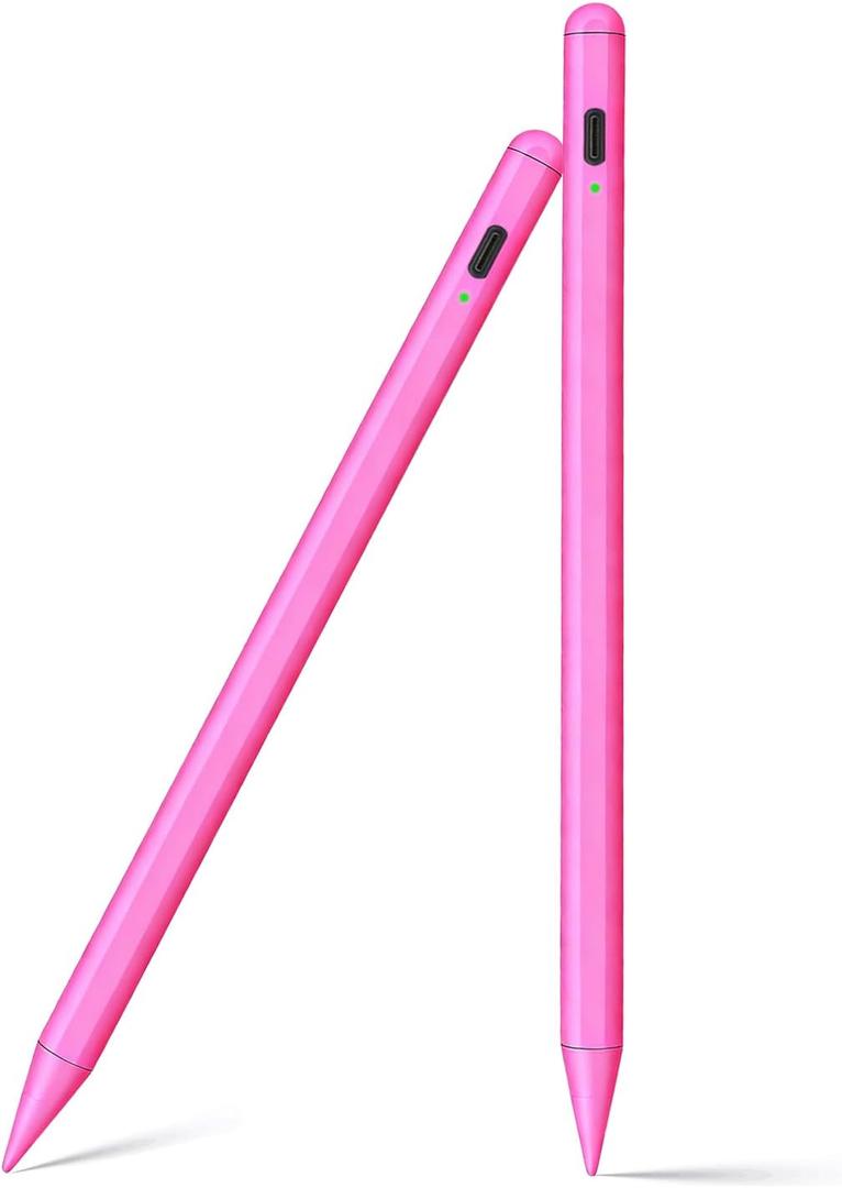 Stylus Pen for iPad 11th/10th 20252018 Active Pencil Pro with Palm Rejection 2Pack Stylus Pencil Pen for iPad 11/10/9/8/7/6th,iPadPro 12.9/11/13inch M4,Air 3/4/5/M2/M3,Mini A16/5th/6th (Rose Red)