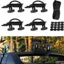 4 PCS Stainless Steel Universal Roof Box U-Bolt Clamps, Car Van Mounting Fitting Kit U Brackets Installation Accessory, Mounting Fitting Kit for Car, Black