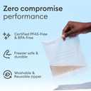 Vove Compostable Snack Bags 50 Ct  PFAS-Free, BPI Certified, Freezer Safe with Airtight Seal for Snacks & School Lunches, Plant-Based