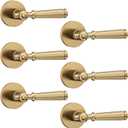 Asidrama 6 Pack Champagne Bronze Privacy Door Handle with Lock
