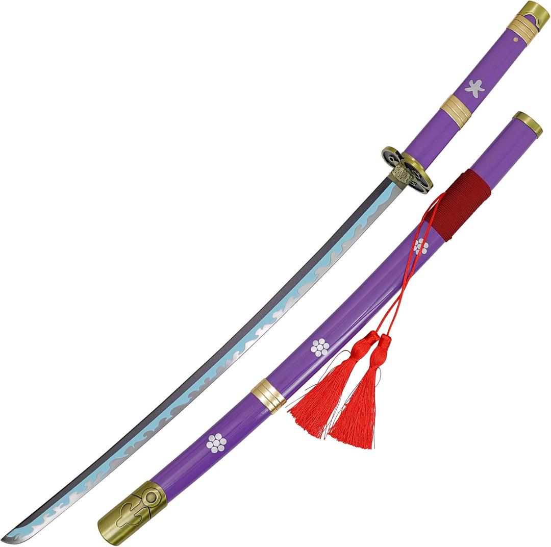 Armory Replicas - One Piece Sword Replicas: Enma, Nidai Kitetsu, AME no Habakiri, Durandal, Gryphon - High Carbon Steel Blades with Stunning Anime-Inspired Detailing (Purple, Gold)