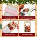 12 Pcs Christmas Picture Frame Ornaments for Tree Samll Hanging Photo Frame Ornaments 2.76 x 4.33 Inch Brown Green Beige for Christmas Tree Decor Home Party
