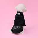 Juicy Couture Bling Velour Pet Hoodie - Black - M/L (7-12 lbs.) - Pet Hoodies for Small Dogs or Cats