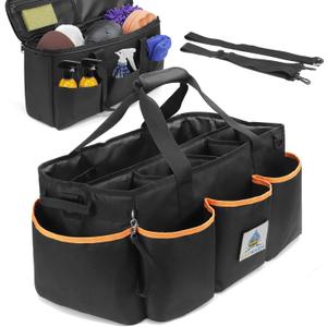 WDG 2PCS Detailing Bag Cleaning Caddy Organizer with Handle & Polisher Tote Large Car Care Storage/Carry Bag for Car Cleaning Supplies & Housekeeper Cleaner-Large