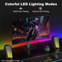 SOULION C30 Bluetooth Computer Speakers, USB Powered & 3.5 mm AUX PC Speakers with Easy-Control Pod, Gaming Speakers with Pulsing & LED Flame Lights for Monitor Laotop Desktop, Black