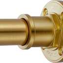 BRIOFOX Industrial Shower Curtain Rod - 2-in-1 Design Tension Curtain Rod - Never Rust Non-Slip 43 to 72 Inch Metal Steel, Gold Window Curtain Rod