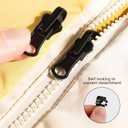 Zipper Replacement Kit Universal Double-Sided Zipper Slider Repair Kit 9 Pack 3 Different Size Black Zippers Fix Repair Kit for Jackets, Backpack, Coats, Tents, Luggage, Bags