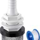 Thru Hull Strainer Mount with Aerator Screen, Boat Water Intake Fitting for Livewell Aerator Pump Systems, Thru Hull Water Pickup for 3/4" ID Hose Plastic Marine Intake Strainer for Fishing