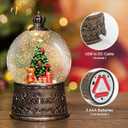 Christmas Snow Globes Lantern with Music, Christmas Tree Snow Globes with Swirling Glitter Effects, USB/Battery Powered with 6-Hour Timer, Holiday Decorations Indoor