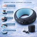 Neck Pillow Airplane 2025 Updated, 100% Memory Foam Travel Pillow for Sleeping, 360 Ergonomic Neck Support, Pain Relief for Long Flights, Portable Travel Accessory for Plane & Car (Dark Gray)