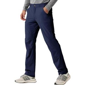 FREE SOLDIER Men's Outdoor Cargo Hiking Pants with Belt Lightweight Waterproof Quick Dry Tactical Pants Nylon Spandex (34W x 30L, Navy)