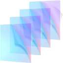 Kathfly Acrylic AB Sheet Colored Translucent Acrylic Iridescent Radiant Sheet Laser Cutting Board Panel for Glass, DIY Painting, Art Craft, 2 Sides Rainbow Like, 8 x 12 in(4 Pack,1mm Thick)