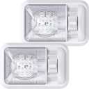 Leisure LED 2 Pack 12V RV Ceiling Dome Light RV Interior Lighting for Trailer Camper with Switch, Single Dome 300LM (Natural White 4000-4500K, 2-Pack)