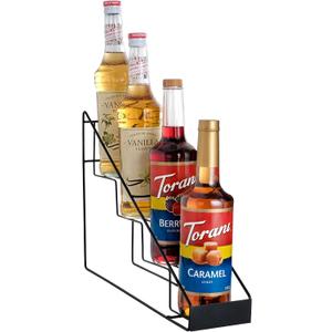 Mustry Coffee Syrup Rack for Coffee Bar Accessories, Fits with Torani and Monin Syrup, Coffee Bar Organizer Holds 4 Bottles