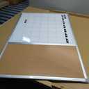 Magnetic Dry Erase Calendar Whiteboard Corkboard Combo, 36 x 24 Inch Monthly Calendar Whiteboard Bulletin Corkboard for Wall, Aluminum Frame with Dry Erase Markers, Magnets, Push Pins (36 x 24 Inch)