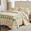 Greenland Home 100% Cotton Fashion Quilt Collection, Prewashed, Reversible Quilt Set, 2-Piece Twin/XL, Bliss