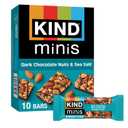 KIND Minis, Dark Chocolate Nuts & Sea Salt, Healthy Snacks, Gluten Free, Low Calorie Snacks, Low Sugar, 10 Count