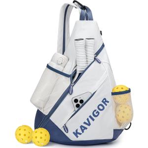2025 Pickleball Sling Bag, Convertible Ultra-Light Backpack with Skin-Soft Fabric & Wet/Dry Pocket, Fits 4 Paddles + Gear (Mist White)